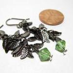 Gunmetal Leaf Earrings with..